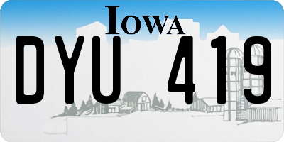 IA license plate DYU419