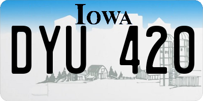 IA license plate DYU420