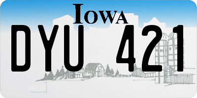 IA license plate DYU421