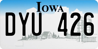 IA license plate DYU426