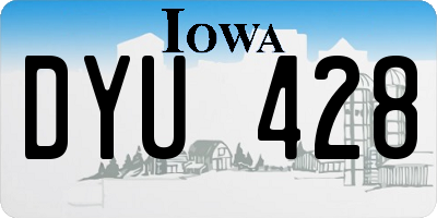 IA license plate DYU428