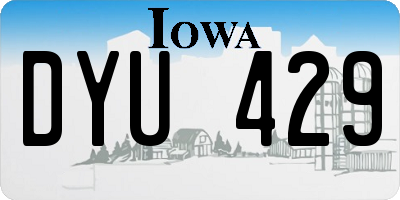 IA license plate DYU429