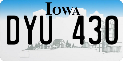 IA license plate DYU430
