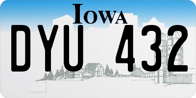 IA license plate DYU432