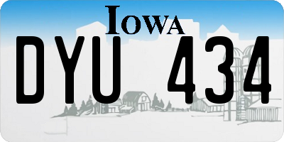 IA license plate DYU434