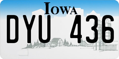 IA license plate DYU436