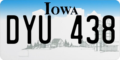 IA license plate DYU438