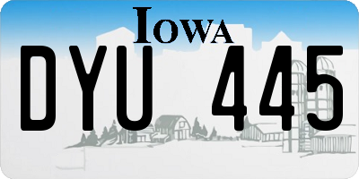 IA license plate DYU445
