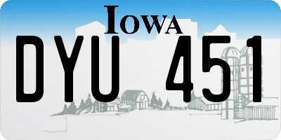 IA license plate DYU451
