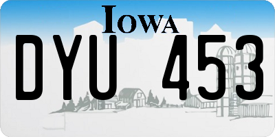 IA license plate DYU453