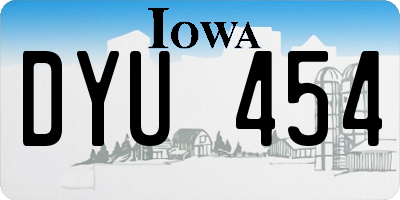 IA license plate DYU454