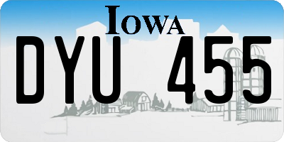 IA license plate DYU455