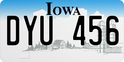IA license plate DYU456