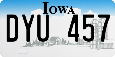 IA license plate DYU457