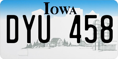 IA license plate DYU458