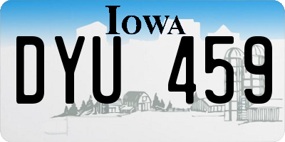 IA license plate DYU459