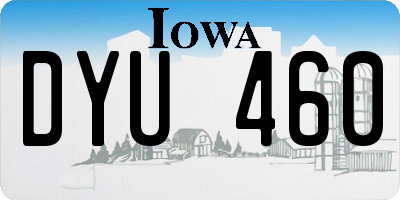IA license plate DYU460