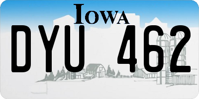IA license plate DYU462