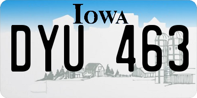 IA license plate DYU463