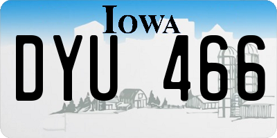 IA license plate DYU466