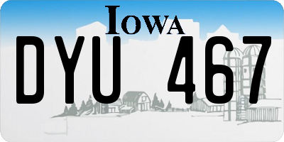 IA license plate DYU467