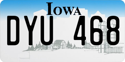 IA license plate DYU468