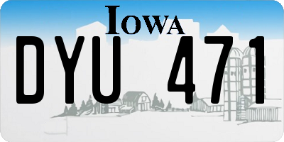 IA license plate DYU471