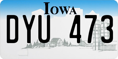 IA license plate DYU473