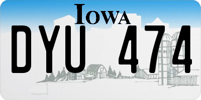 IA license plate DYU474