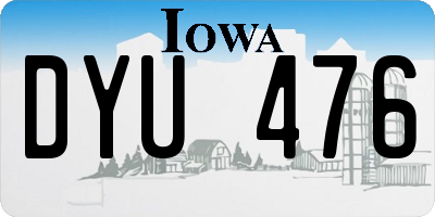 IA license plate DYU476