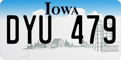 IA license plate DYU479