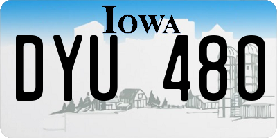 IA license plate DYU480
