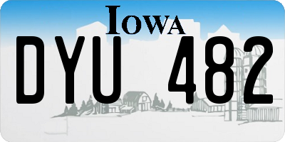 IA license plate DYU482