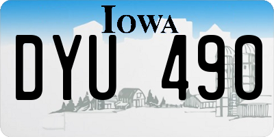 IA license plate DYU490