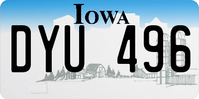 IA license plate DYU496