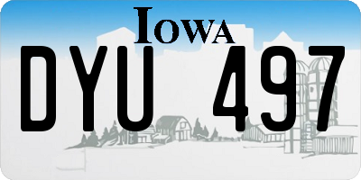 IA license plate DYU497