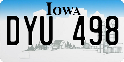 IA license plate DYU498