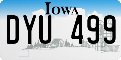 IA license plate DYU499