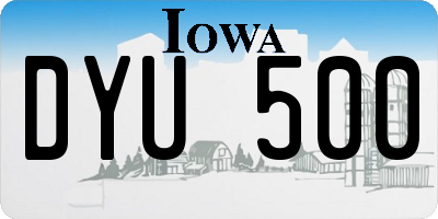 IA license plate DYU500