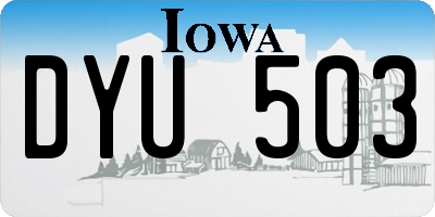 IA license plate DYU503