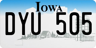 IA license plate DYU505