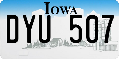 IA license plate DYU507