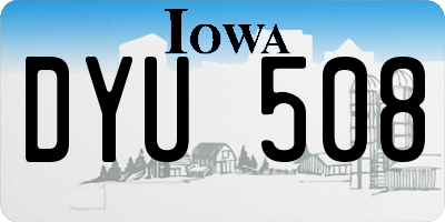 IA license plate DYU508