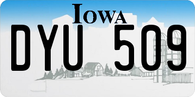 IA license plate DYU509