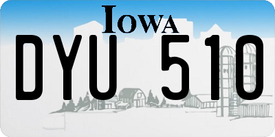 IA license plate DYU510