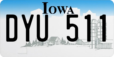 IA license plate DYU511