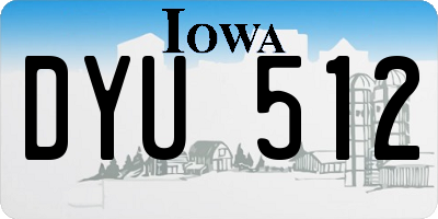 IA license plate DYU512