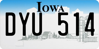 IA license plate DYU514