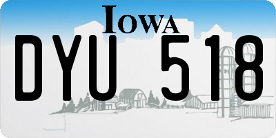 IA license plate DYU518