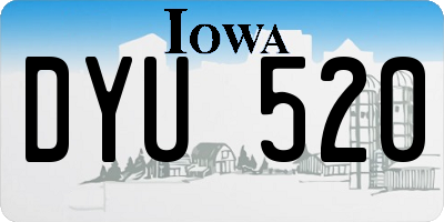 IA license plate DYU520